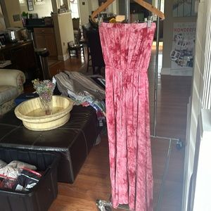 Pink Tye Die tube top dress